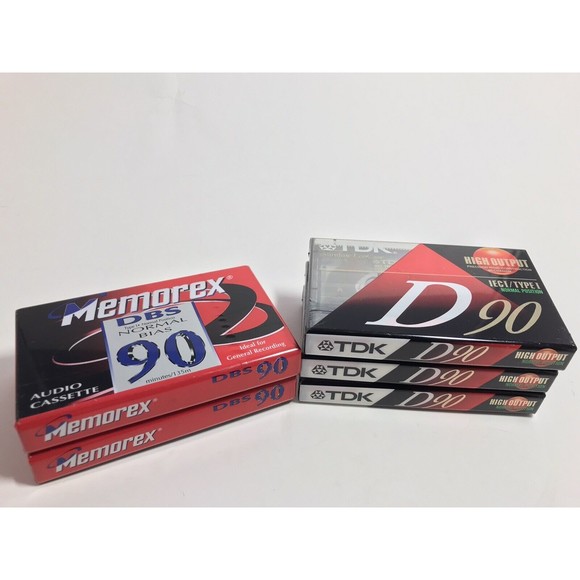 TDK D90 & Memorex DBS Cassette Tapes - Lot Of 5 - 90 Min Blank Audio High Output - Picture 7 of 7